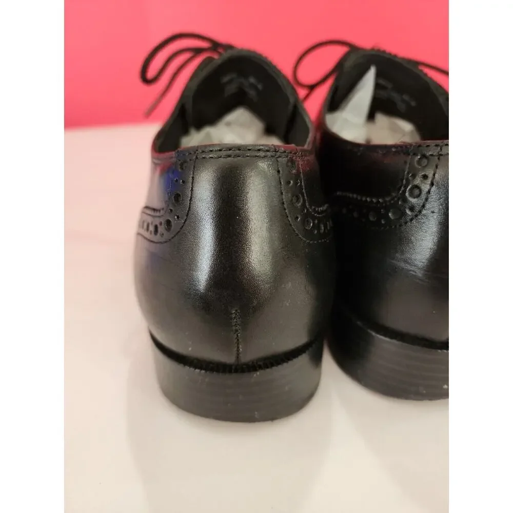Cole Haan Black leather wingtip Derby shoes mens c24167 grand os mens 9.5 m